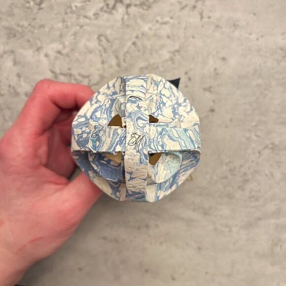 Blue and White Marble Paper Origami Ornament - Picture 10 of 10